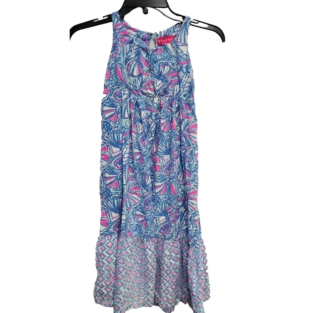 Lilly Pulitzer Girls' My Fans Target Maxi Ruffle‎ Hem Dress-Size XS (4/5)